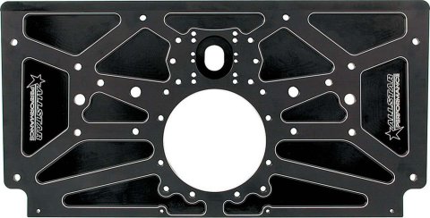 Allstar Performance Aluminum Sprint Car Motor Plates ALL38126 Plate, Aluminum, Black Powdercoated, Mid-Mount, Chevrolet Small Block, Gen I, Each