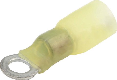 Allstar Performance Terminal Connectors ALL76083 Electrical Wiring Connectors, Tin Plated Copper, #10 Stud Ring with Shrink Sleeve, Male, 10-12 Gauge, Set of 10
