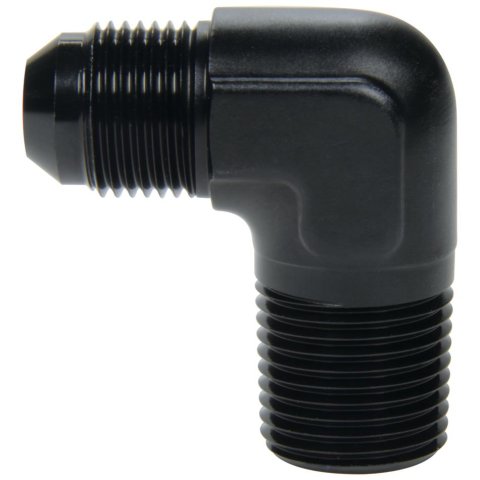 Allstar Performance AN to NPT Adapter Fittings ALL49578 Fitting, Adapter, NPT, 90 Degree, Aluminum, Black Anodized, -10 AN, Male 1/2 in. NPT, Each