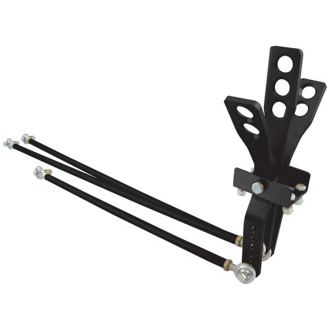 Allstar Performance Aluminum Shifter Assemblies ALL54112 Manual Shifter, Black Anodized, 3-Lever Model, Kit