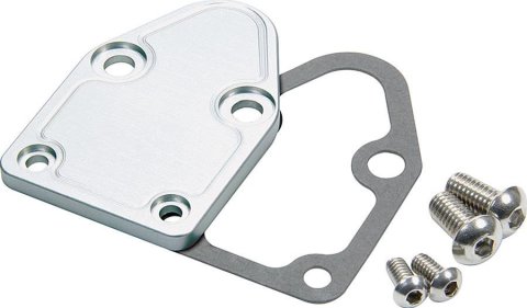 Allstar Performance Billet Aluminum Fuel Pump Block-Off Plates ALL40301 Plate, Aluminum, Clear, Chevy, Small Block, Each