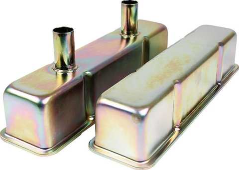 Allstar Performance Steel Valve Covers ALL26145 Covers, Tall, Perimeter Bolt Mounting Style, Steel, Zinc Finish, Chevy, Small Block, Pair