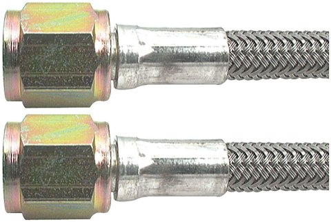 Allstar Performance Braided Steel Lines ALL46400-16 Brake Hoses, Individual, Brake Lines, Assembled, -4 AN, Stainless Outer, Straight -4 AN Female Threads Ends, 16 in. Length, Each