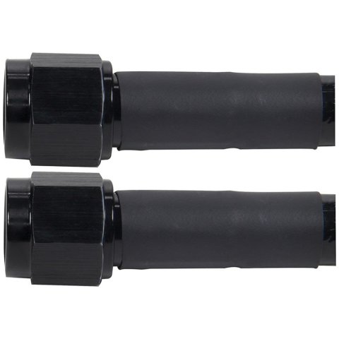 Allstar Performance Coated Stainless Steel Lines ALL48465-12 AN Hose Hose Assemblies, -6 AN Size, Braided Steel, Straight Female Threads Ends, Black Aluminum Fittings, 12 in. Hose Length, Each