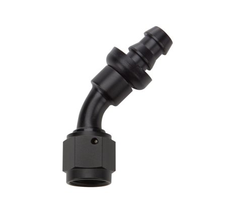 Allstar Performance Hose Ends ALL49432 End Pushlock Black Aluminum 45 Deg Elbow -6