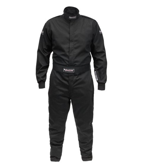 Allstar Performance Single-Layer Driving Suits ALL931013 Suit, One-Piece, Single Layer, Pyrovatex, Men's Medium Tall, SFI 3.2A/1, Black, Each