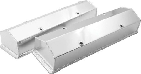 Allstar Performance Fabricated Aluminum Valve Covers ALL26170 Covers, Tall, Perimeter Bolt Mounting Style, Aluminum, Natural, Chevy, Small Block, Pair