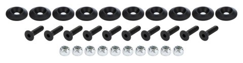 Allstar Performance Body Fasteners ALL18680 Fasteners, Plastic Countersunk Bolt Kit 1/4 in x 1 in, Black