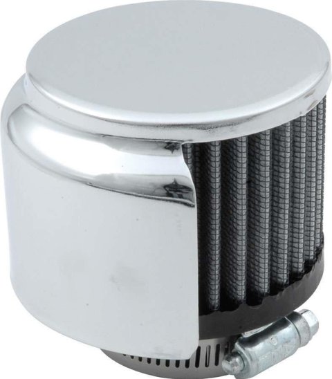 Allstar Performance Valve Cover Breathers ALL36205 Breather, Clamp-On, Shielded, Round, Steel/Rubber, Chrome/Black, 1 3/8 in. Diameter, Each