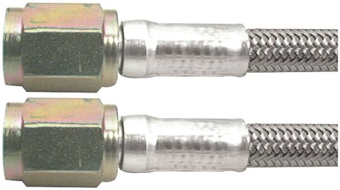 Allstar Performance Braided Steel Lines ALL46300-21 Brake Line, Stainless Steel, 21 in. Length, -3 AN Hose, -3 AN Female, -3 AN Female, Each