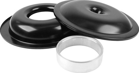 Allstar Performance Aluminum Air Cleaners ALL25905 Cleaner, 14 in. Diameter, Round, Aluminum, Black, 1.5 in. Dropped Base, 1.5 in. Spacer, Each