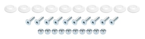 Allstar Performance Countersunk Bolt Kits ALL18681 Body Fasteners, Plastic Kit 1/4 in x 1 in, White