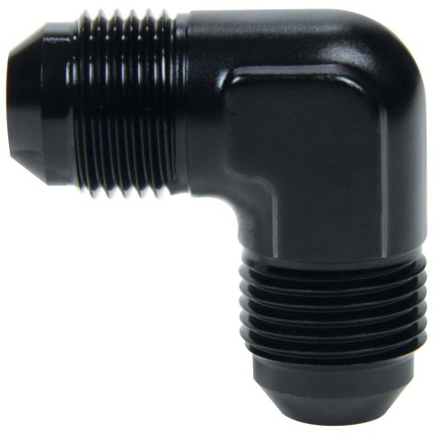 Allstar Performance AN Flare Adapter Fittings ALL49720 Fitting, Adapter, Union, Aluminum, Black Anodized, 90 Degree, -3 AN, Female Threads, Each