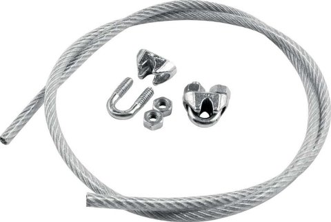 Allstar Performance Bumper Hookup Kits ALL22315 Towing Cable, Mount, Steel, 3 ft. Cable Length, Two Cable Clamps, Kit