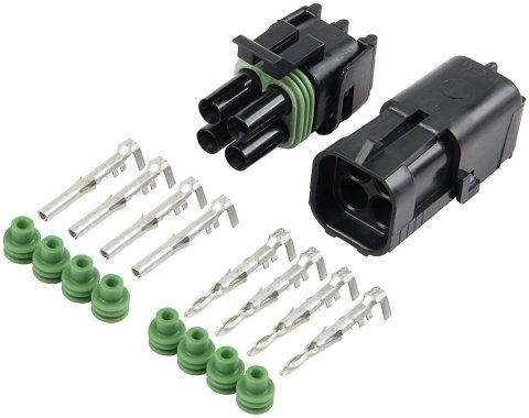 Allstar Performance Weatherpack Connectors ALL76269 Weather Pack Connector, Square, 4-Pin, Black, Male/Female, Each