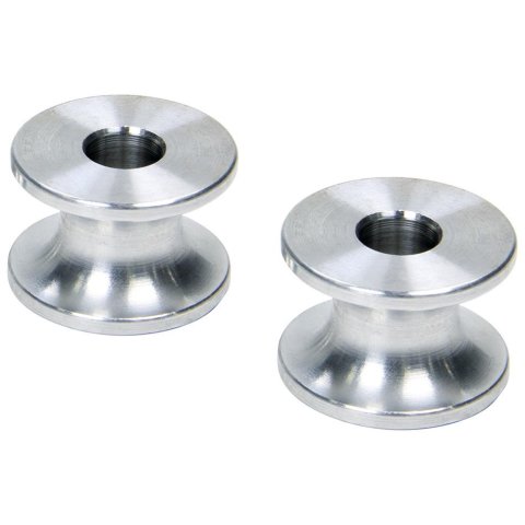 Allstar Performance Hourglass Spacers ALL18834 Spacers, Spacers, Aluminum, Natural, 1/2 in. I.D. X 1 in. O.D. X 1 in., Pair