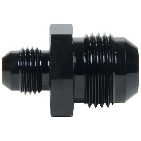 Allstar Performance AN Flare Adapter Fittings ALL49734 Fitting, Adapter, Reducer, Aluminum, Black Anodized, Straight, -6 AN, -8 AN, Male Threads, Each