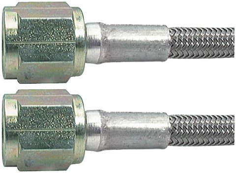 Allstar Performance Braided Steel Lines ALL46310-18 Brake Lines, Stainless Steel, -4 AN, Straight, Female Threads, 18.00 in. Length, Each
