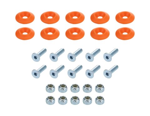 Allstar Performance Countersunk Bolt Kits ALL18684 Body Fasteners, Plastic Kit 1/4 in x 1 in, Orange