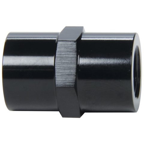Allstar Performance Coupler Fittings ALL49785 and Adapters, Fittings, Straight, Aluminum, Black Anodized, 1/8 in. NPT Male NPT Ends, Each