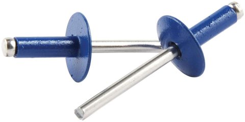 Allstar Performance Large Head Rivets ALL18177 Rivets, Head, Blind Rivet, 3/16 in. Rivet, 9/16 in. Head, Aluminum, Chevron Blue, Set of 250