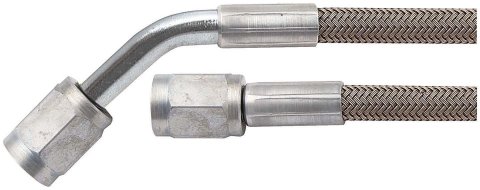Allstar Performance Braided Steel Lines ALL46301-18 Brake Line, Stainless Steel, 18 in. Length, -3 AN Hose, -3 AN Female, -3 AN Female, Each