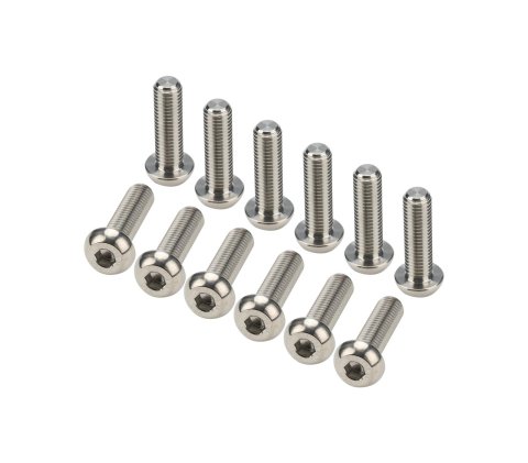 Allstar Performance Fastener Hardware Assortments ALL17008 kit includes (12) 1/4 in-28 x 7/8 in button head titanium bolts.
