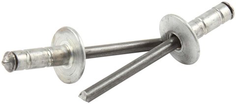Allstar Performance Multi-Grip Rivets ALL18090 Rivets, Blind Rivets, Multi-Grip, 3/16 in. Rivet, 1/2 in. Head, Aluminum/Steel, Silver, Set of 250