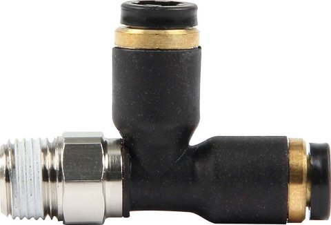 Allstar Performance Brake Fittings ALL48023 Fitting, Tee, Plastic, Black, 1/8 in. Male, Push to Connect, Each