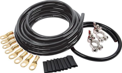 Allstar Performance Battery Cable Kits ALL76111 2 Gauge Cable, All Black, Kit