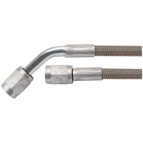 Allstar Performance Braided Steel Lines ALL46301-14 Brake Lines, Stainless Steel, -3 AN, Straight, Female Threads, 14.00 in. Length, Each