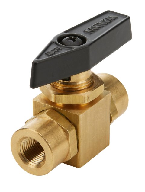 Allstar Performance Brake Shut-Off Valves ALL48010 Valve, Manual, Brass, Natural, Female 1/8 in. NPT Inlet/Outlet, Each