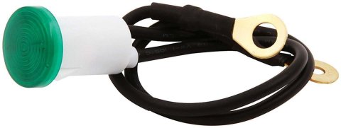 Allstar Performance Warning Lights ALL99146 Indicator Light, Green, White Housing, 0.659 in. Diameter, Each