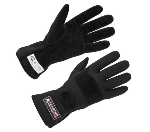 Allstar Performance Double-Layer SFI 3.3/5 Driving Gloves ALL915015 Gloves, Double Layer, SFI-3.3/5, Aramid, Black, X-Large. Pair