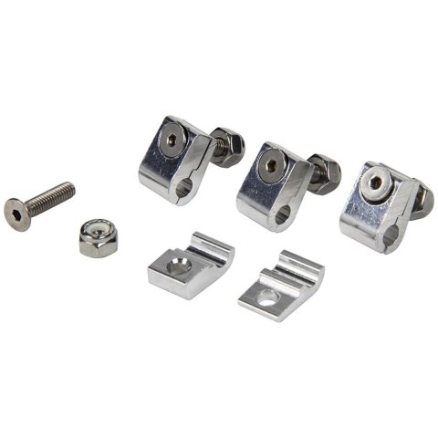 Allstar Performance Universal Line Clamps ALL18320 Hose Mounting Clamps, Aluminum, Natural, 3/16 in. Diameter Hole, Set of 4