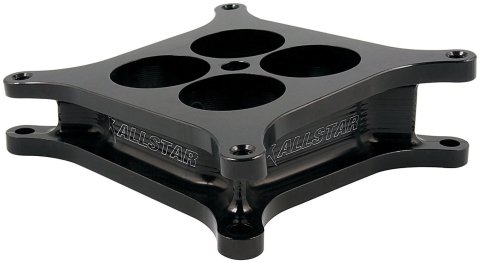 Allstar Performance Angled 1.875 Inch Carburetor Spacer ALL25975 Spacer, Hi-Flow, in. Thick, 4-hole, Aluminum, Black Anodized, 4-barrel Square Bore, Each