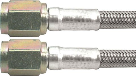 Allstar Performance Braided Steel Lines ALL46300-120 Brake Lines, Stainless Steel, -3 AN, Straight, Female Threads, 120.00 in. Length, Each