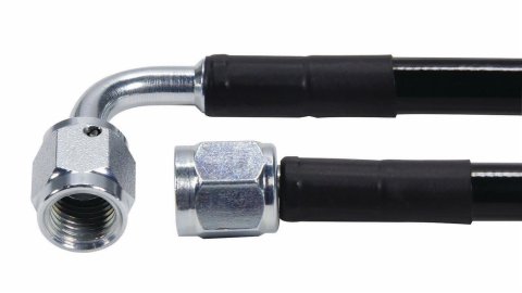 Allstar Performance Coated Stainless Steel Lines ALL48444-21 AN Hose Hose Assemblies, -4 AN Size, Braided Stainless, PTFE Lined, Straight/90 degree Female Threads Ends, Fittings, 21 in. Hose Length, Each