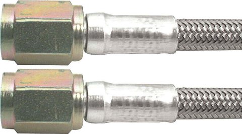 Allstar Performance Braided Steel Lines ALL46300-40 Brake Line, Stainless Steel, 40 in. Length, -3 AN Hose, -3 AN Female, -3 AN Female, Each