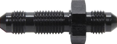 Allstar Performance Bulkhead Fittings ALL50093 Fitting, Bulkhead, Aluminum, Black Anodized, Straight, -4 AN, Male Threads, Each