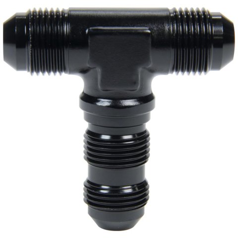 Allstar Performance Bulkhead Fittings ALL49634 Fitting, Bulkhead, Aluminum, Black Anodized, Tee, -10 AN, Male Threads, Each