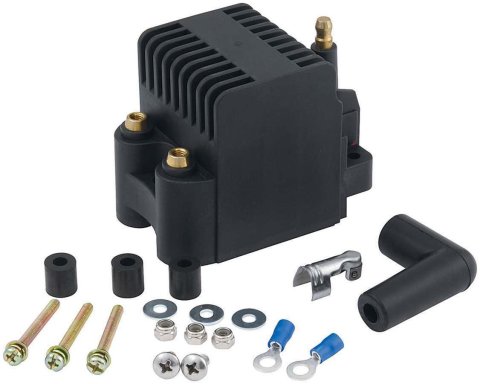 Allstar Performance High Output Coils ALL81232 Ignition Coil, E-core Style, Square, Male/HEI, 40,000 V, Epoxy, Black, Each