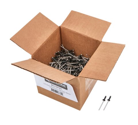 Allstar Performance Small Head Rivets ALL18193 Hardware, 1/8 in Rivet Aluminum Mandrel 1/8 in To 1/4 in, Black, Set of 500