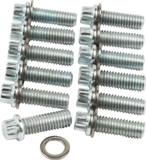 Allstar Performance Intake Manifold Bolt Kits ALL87010 Bolts, Manifold, Steel, Clear Zinc Plated, 12-Point Head, Chevy, Small Block, Mopar, Set of 12