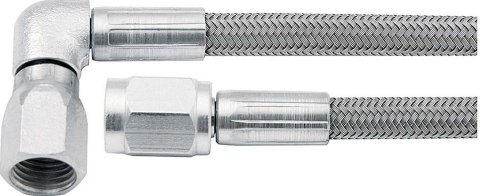 Allstar Performance Braided Steel Lines ALL46302-60 Brake Line, Stainless Steel, 60 in. Length, -3 AN Hose, -3 AN Female, -3 AN 90 Degree Female, Each