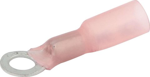 Allstar Performance Terminal Connectors ALL76063 Electrical Wiring Connectors, Tin Plated Copper, #10 Stud Ring with Shrink Sleeve, Male, 18-22 Gauge, Set of 10