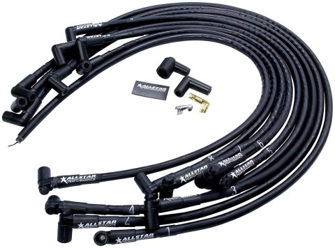 Allstar Performance Race Spark Plug Wire Sets ALL81370 Sets, Set, Assembled, Universal Coil Wire, Under Headers, Male/HEI Distributor, 90 Degree Plugs, Sold as a Kit