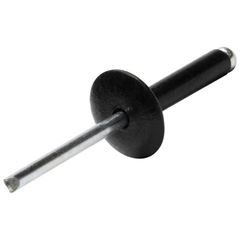 Allstar Performance Large Head Rivets ALL18033 Rivets, Black, Steel, Aluminum, Size 3/16 in., Diameter 5/8 in., Grip Range 0.625-0.750 in., Set of 250.