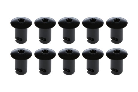 Allstar Performance Oval Head Button Fasteners ALL19077 Quick Fasteners, Fasteners, Torx Head, Aluminum, Black, 0.44 in. Shank Diameter, 0.55 in. Shank Length, Set of 10