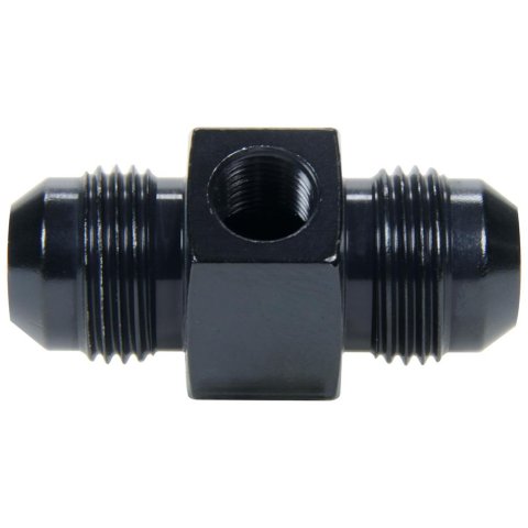 Allstar Performance Adapter Fittings ALL49761 and Adapters, Straight Fittings, Aluminum, Black, 1/8 in. NPT Gauge Port, -6 AN Male AN Ends, Each